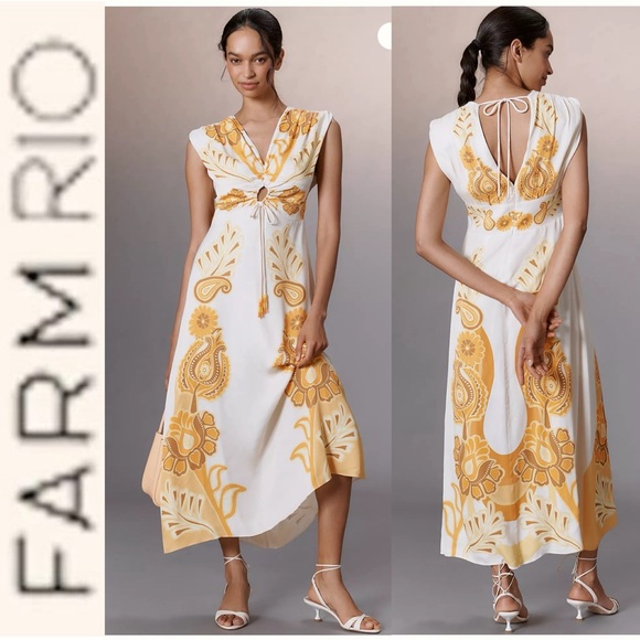 Last Chance NWT Farm Rio Sleeveless V-Neck Maxi Dress XL - Picture 1 of 12